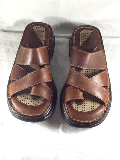 Born B6459 Toe Loop Sandals Upper Leather Womens Sz 65 Euc Bornhandcrafted