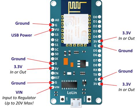 Esp12 E Developer Board Power Pinouts Arduino Projects Arduino