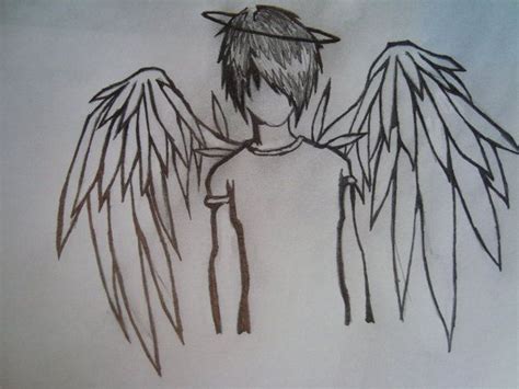 Emo Drawings Of Fallen Angels Lineartdrawingsmanbody