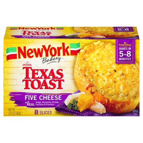 New York Bakery Five Cheese Texas Toast 135 Oz Garlic And Cheese Bread