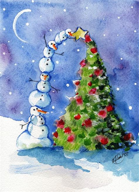 Take a look at our enormous. Snowman Christmas Tree Painting by Sylvia Pimental