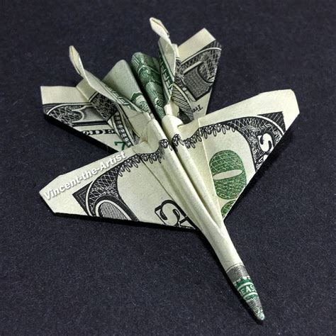 F 18 Jet Fighter Money Origami Dollar Military Army Navy Marines Air