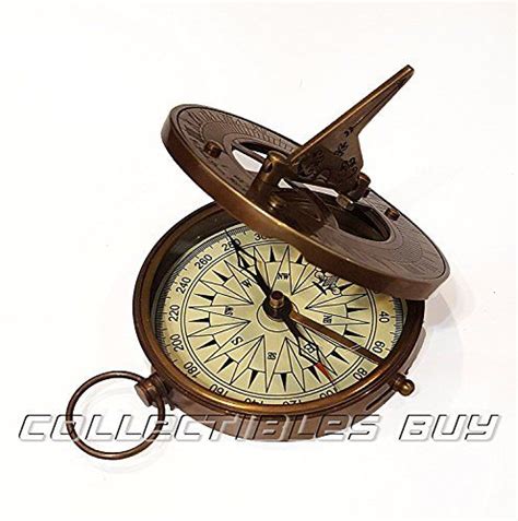 vintage nautical sundial compass round brass finish sundi dp
