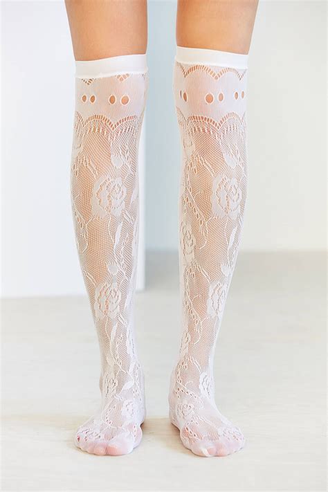 Rose Vine Lace Over The Knee Sock Over The Knee Socks Over The Knee