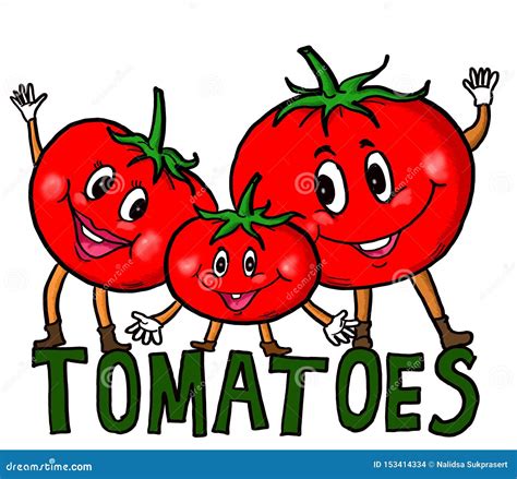 Gelukkige Rode Tomaten Stock Illustratie Illustration Of Voeding
