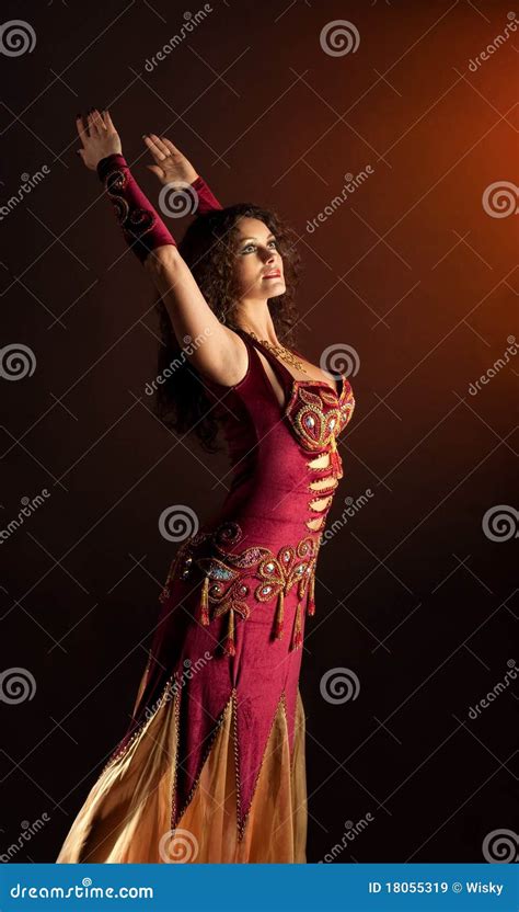 Beauty Woman Dance In Arabian Costume Stock Image Image Of Motion Dance 18055319
