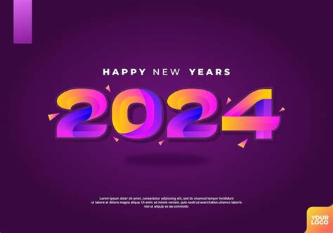 Premium Vector Happy New Years 2024 Celebration Creative Logotype