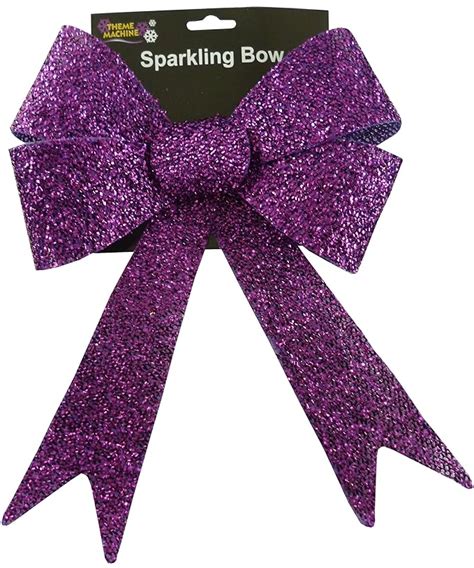 32cm Large Purple Sparkling Bow Christmas Trimmings Decorations
