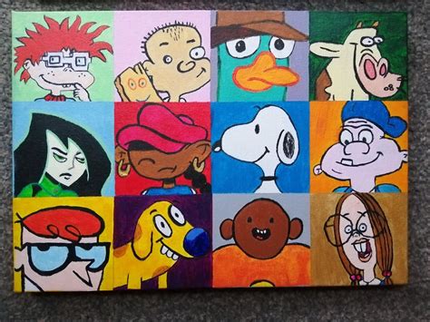 Acrylic Painting Of Cartoon Characters Of Your Choice Etsy Uk