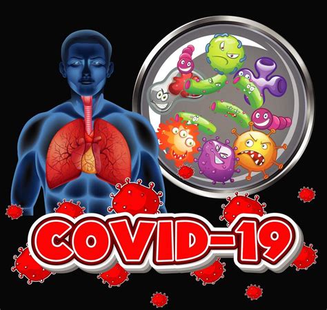 Coronavirus Theme With Human And Virus Cells 1085671 Vector Art At Vecteezy