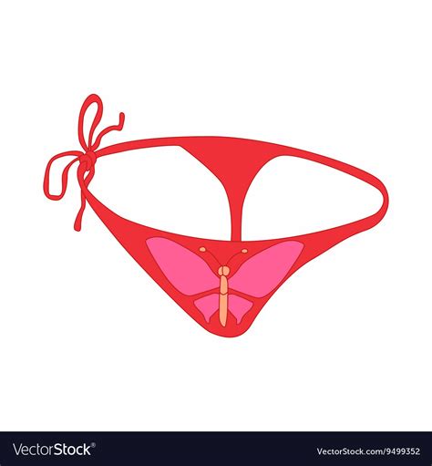 Pink Sexy Thong Panties Icon Cartoon Style Vector Image