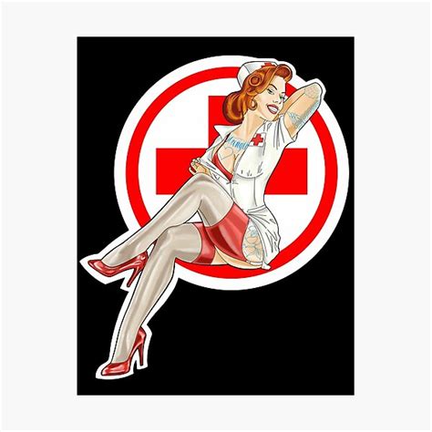 sexy nurse pin up photographic print for sale by tattooistgus redbubble