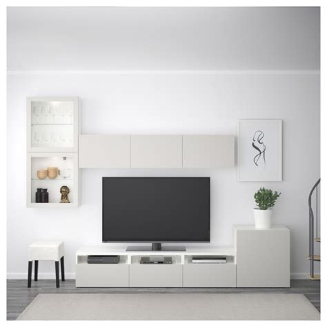 Ikea BestÅ Tv Storage Combinationglass Doors White Lappviken Light