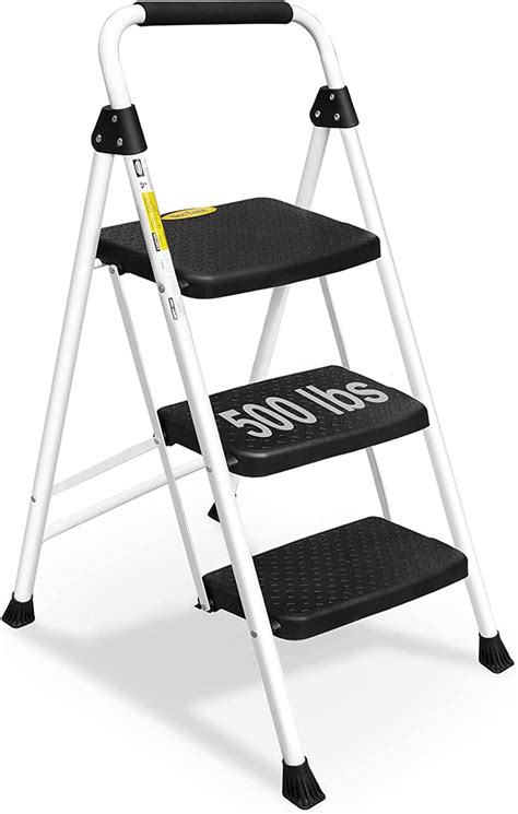Hbtower 3 Step Ladder Folding Step Stool With Wide Anti Slip Pedal