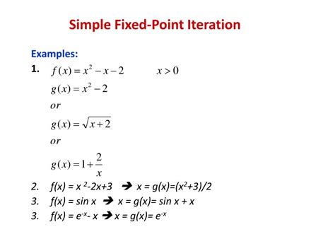 Ppt Simple Fixed Point Iteration Powerpoint Presentation Free