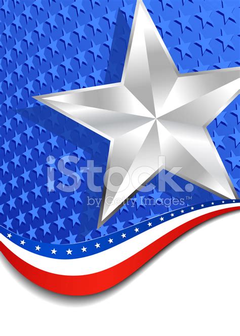 Stars And Stripes Portrait Silver Star Stock Vector