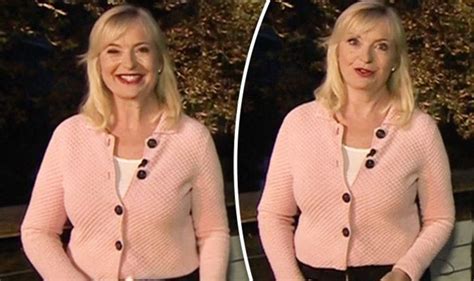 bbc weather carol kirkwood looks stunning as she shows off ample bust tv and radio showbiz