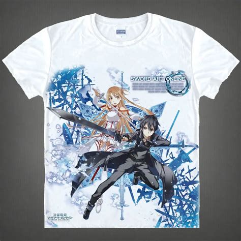 Anime Sao Ggo Sword Art Online Asuna And Kirito And Yuuki Cool T Shirt Tee