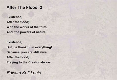 After The Flood 2 Poem By Edward Kofi Louis Poem Hunter