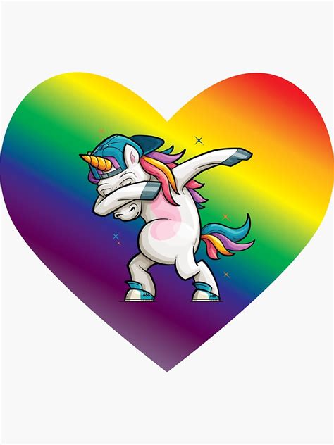 Unicorn Rainbow Heart Sticker For Sale By Sweetielola Redbubble