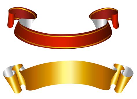 Gold And Red Banners Transparent Png Picture Free Clip Art Clip Art