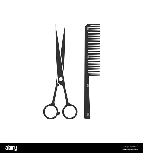 Scissors And Comb Icon Vector Illustration Flat Stock Vector Image