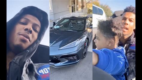 Blueface Lets His 3yr Old Son Drive Corvette C8 To The Liquor Store For