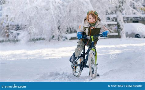 Riding Bike On Snow Stock Image Image Of Road Extreme 126112965
