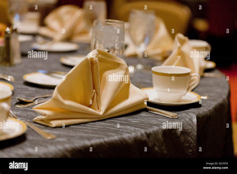 Hotel Banquet Dining Table Setting Usa Stock Photo Alamy