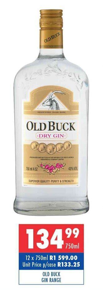 Old Buck Gin Range 750ml Offer At Ultra Liquors