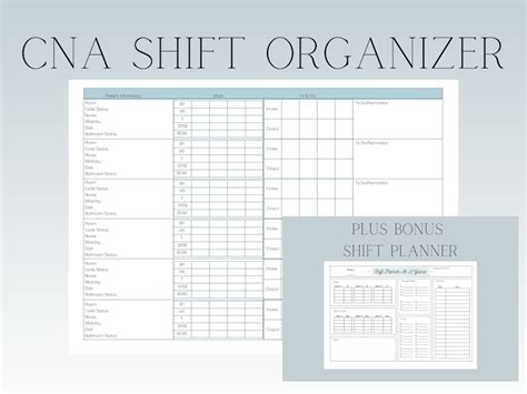 Cna Shift Organizer And Planner Blue Nursing Assistant Vitals Signs