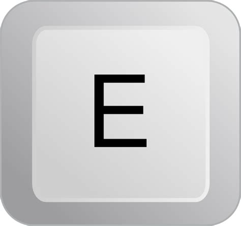 E Keyboard Button Clip Art At Vector Clip Art