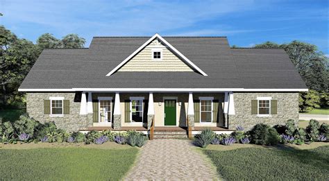One Level Craftsman House Plan With Split Bedrooms 25009dh