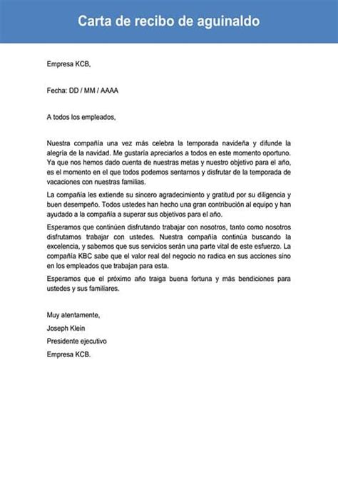 Carta De Recibo De Aguinaldo Cómo Se Hace Y Modelos