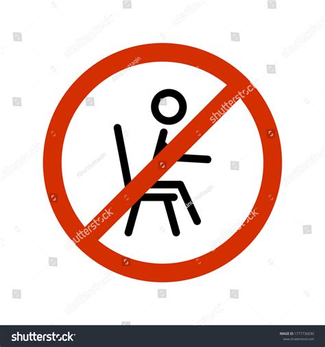 No Sitting Do Not Sit On Stock Vector Royalty Free 1777736030