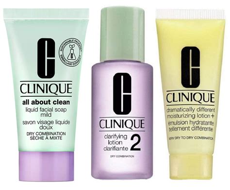 Clinique 3 Step Travel Size Set For Dry Combination Skin Facial Soap