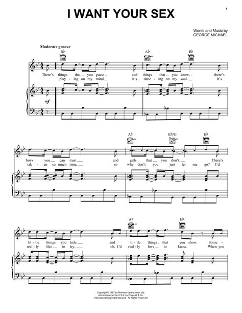 George Michael I Want Your Sex Sheet Music Pdf Notes Chords Pop