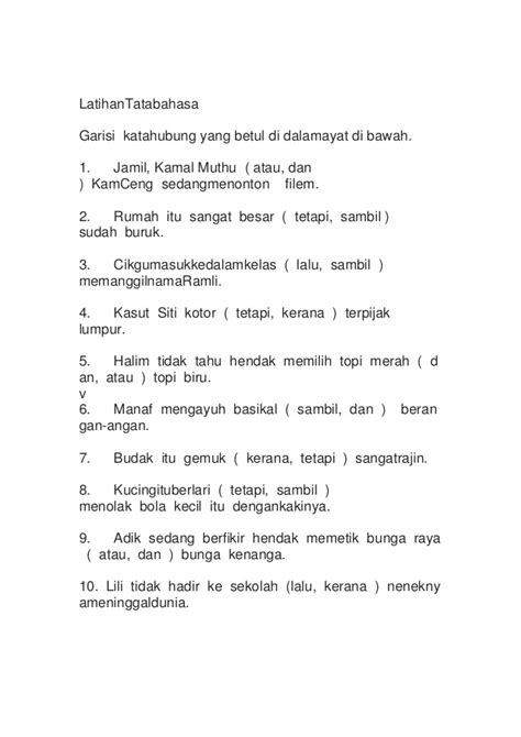 Latihan Tatabahasa Tingkatan Bahasa Melayu Kata Tunggal Dan Kata Hot