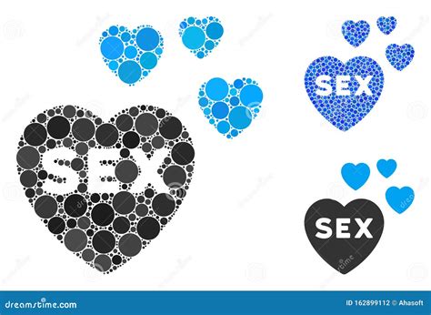 Sex Hearts Composition Icon Of Circle Dots Stock Illustration