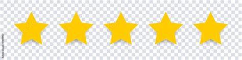 Star Icon Vector Yellow Isolated Five Stars Customer Feedback Concept
