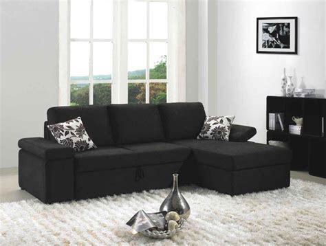 Talk about fine lines and great curves. MB1000 - Black Fabric Sectional Sofa Set with Bed | Black ...