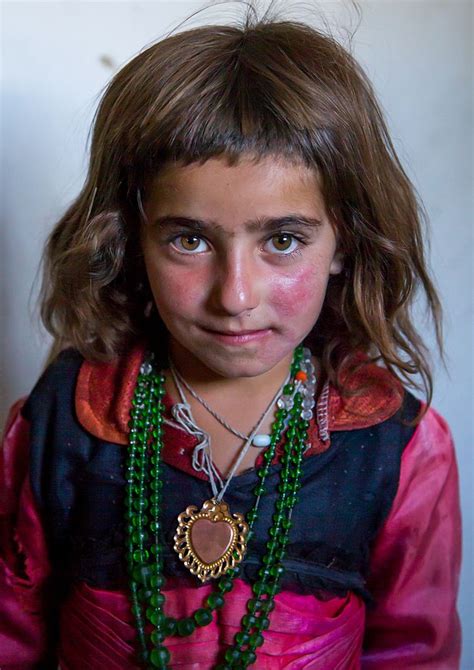 Portrait Of An Afghan Girl With Red Cheecks Badakhshan Province