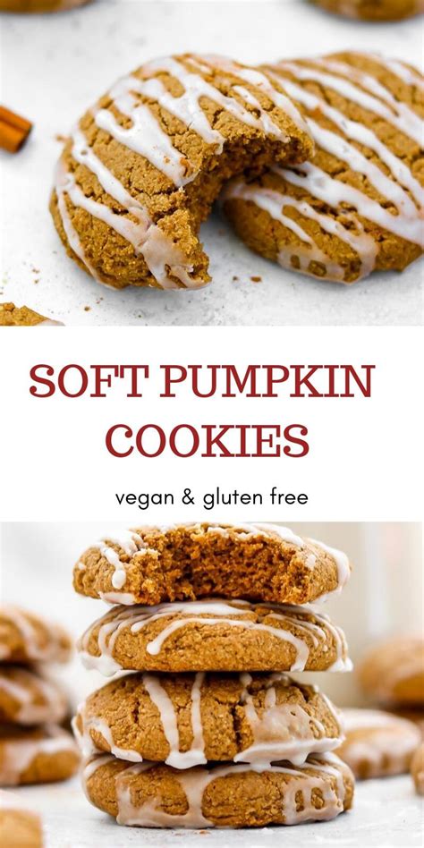 Soft Baked Iced Vegan Pumpkin Cookies Recipe Vegan Pumpkin Cookies