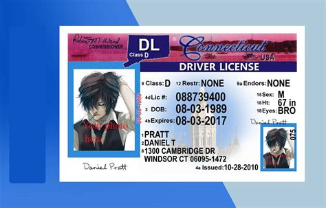 Connecticut Drivers License Psd Template Download Photoshop File