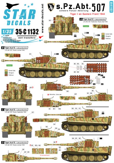 S Pz Abt Tiger I On The Eastern Front Star Decals C