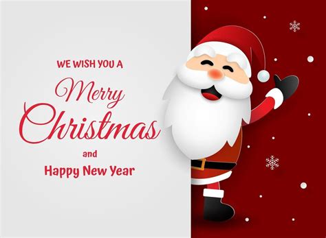 Christmas Card With Santa Claus Merry Christmas And Happy New Year 3459287 Vector Art At Vecteezy