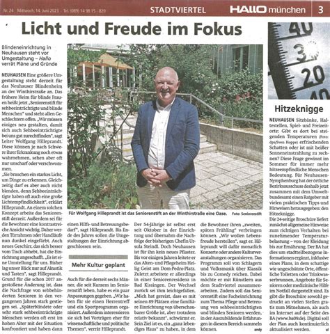 Licht Und Freude Im Fokus Seniorenstift Neuhausen