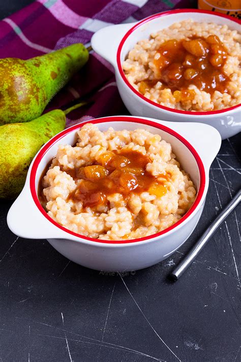Salted Caramel Pear Rice Pudding Dairy Free Annies Noms