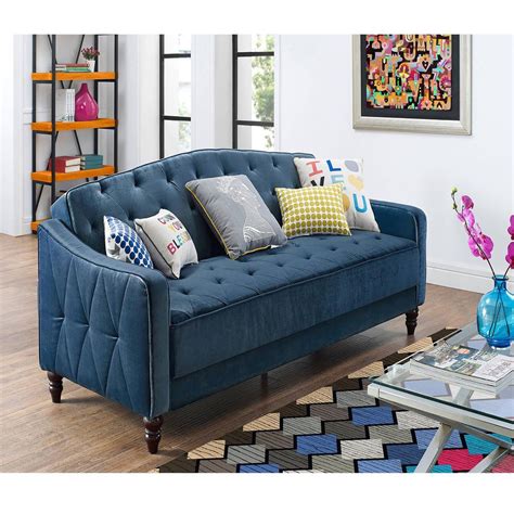 This section of the page contains a carousel that visually displays various linked images one at a time. Diamond Tufted Sofa Sleeper Convertible Elegant Living Room Furniture, Blue #NA | Tufted sofa ...