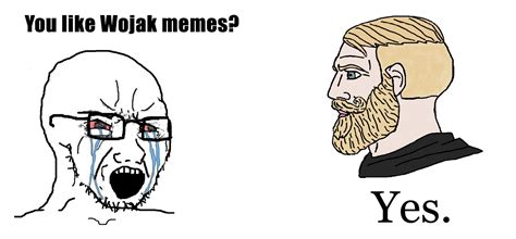 Crying Wojak Vs Chad Meme Template